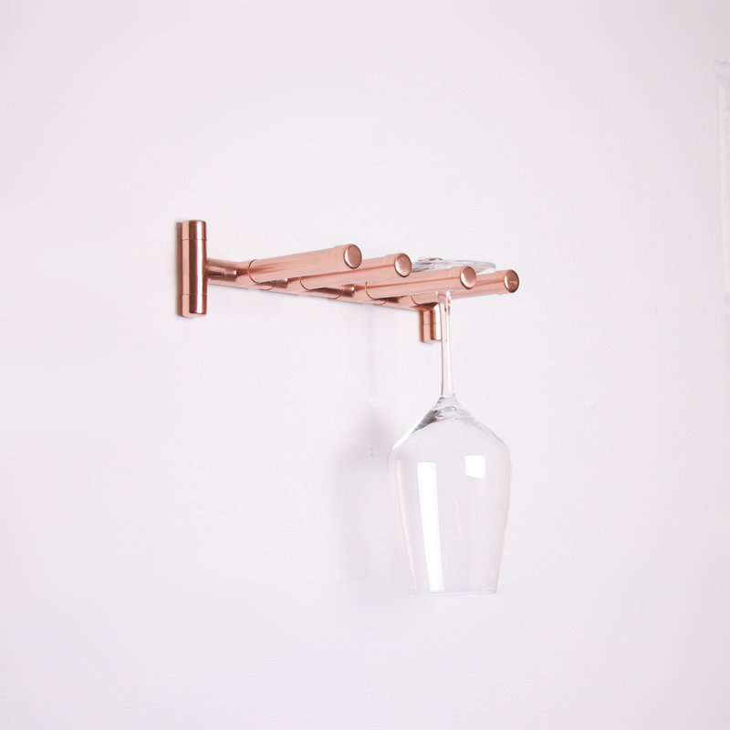 QuirkHub Wall Mounted 6 Wine Glass Rack