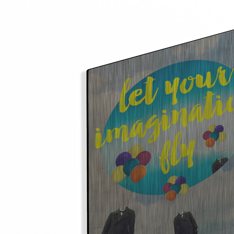 «Let Your Imagination» par Elo Marc, art mural en métal, H 16 po x l 12 po