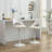 Bar Stools Set of 2 Modern White PU Counter Height Barstool, High Padded Swivel Adjustable Barstools with Back for Bar Counter and Kitchen Island-1388620925