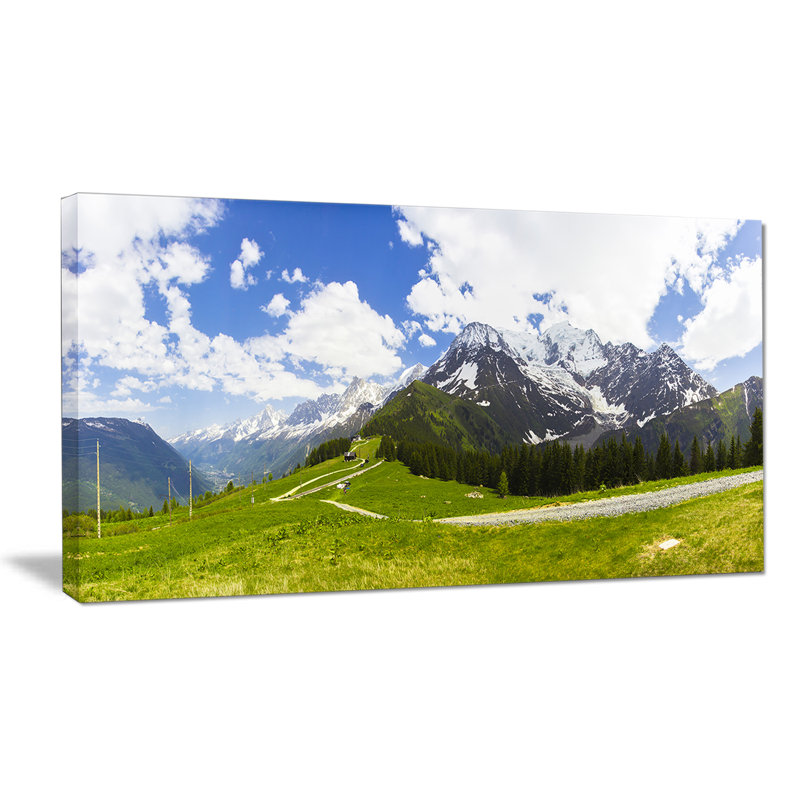 Panoramic Blue and Green Landscape Canvas Print