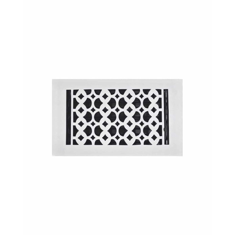 Taille de registre de la plaque de ventilation de plancher avec plaque supérieure de l'amortisseur, Blanc, 2 po x 10,5 po