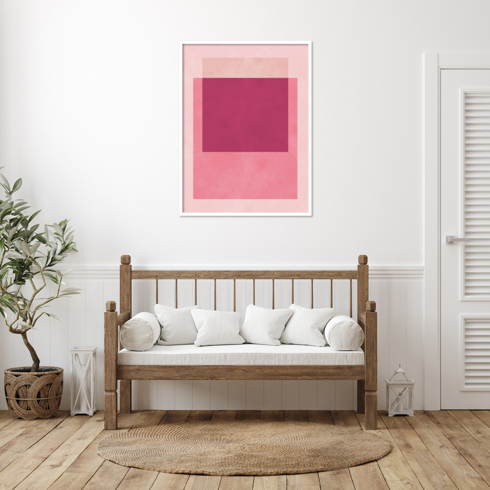 Overlapping Geometry 12 Print, 41" H x 31" W, White