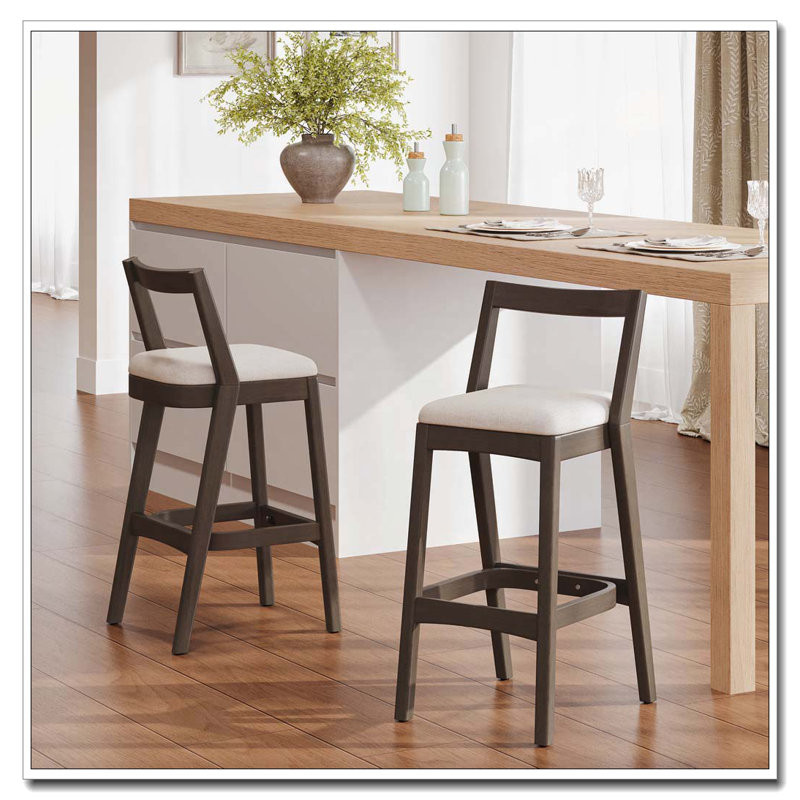 Tabouret en bois d'hévéa, Marron foncé
