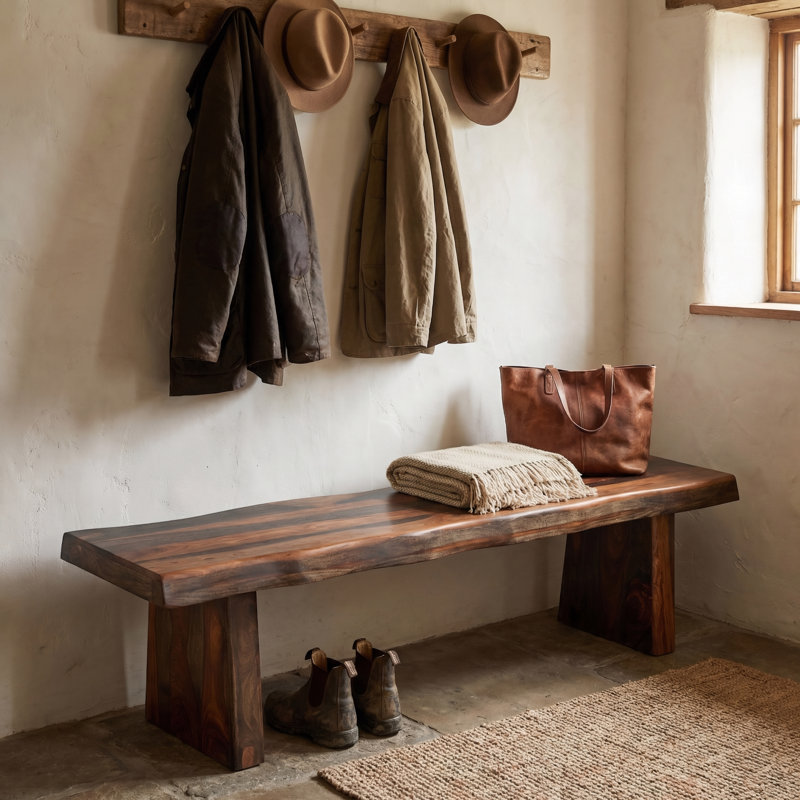 Banc de salle à manger Chaliyah, Noyer, 68" W