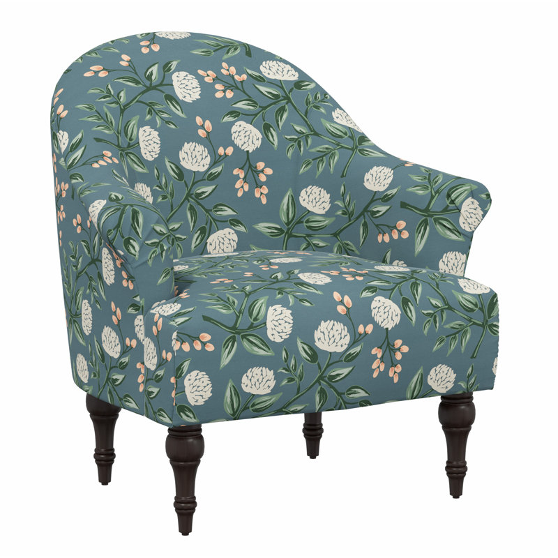 Josephine Chair, Rpc Peonies Emerald Linen