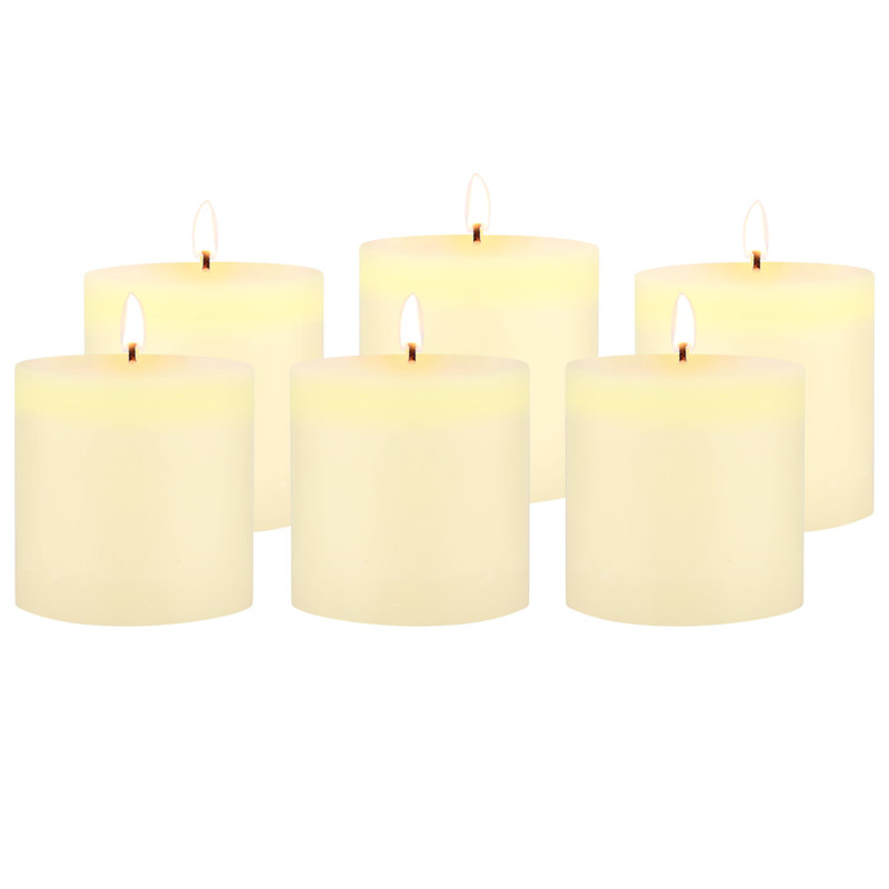 Unscented Pillar Candle, 3" H x 3" W x 3" D