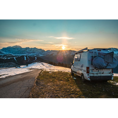 Demott Van Parked on Mont Blanc 1 Piece Wrapped Canvas Wall Art