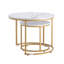Ensemble de 2 tables basses gigognes, tables basses rondes de 23,6 po, tables gigognes pour petits espaces, tables de chevet vintage avec cadre en métal, pour salon, chambre à coucher, bureau-65982692