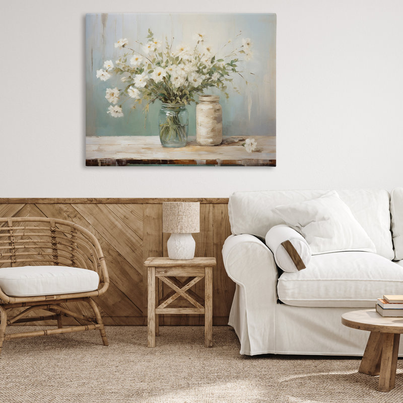 Art traditionnel sur toile bouquet de pots traditionnel par Ramona Murdock, H 36 po x l 48 po