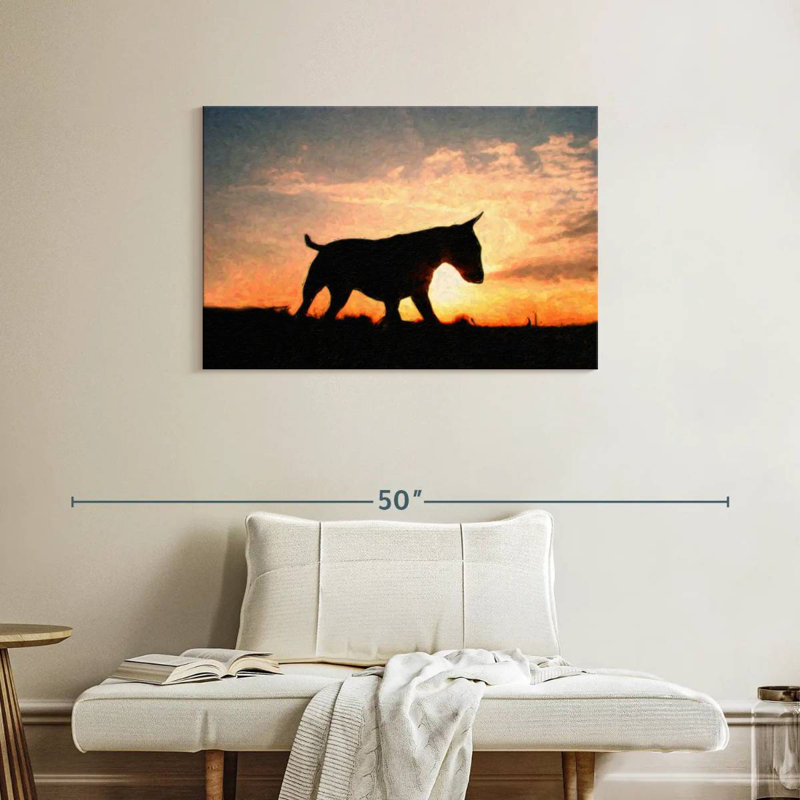 Brampt Bull Terrier At Sunset, 24" H x 36" W