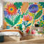 Papier peint floral abstrait décoratif mural vibrant-1943680533-1943680529