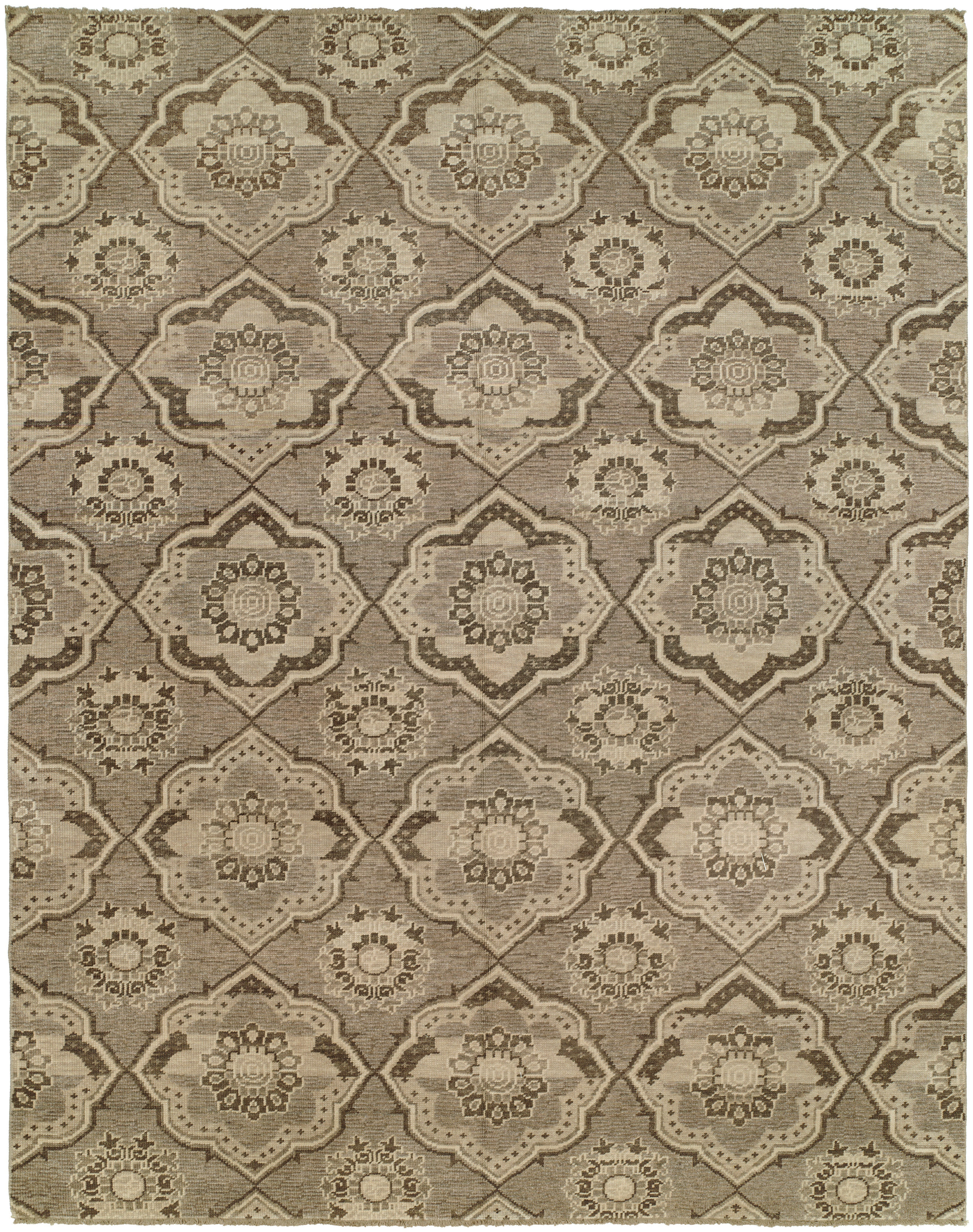 Alcott Hill® Kunz Hand-Knotted Wool Brown Rug | Wayfair