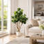 Grand arbre banian artificiel en soie 7 pi avec des feuilles d'aspect naturel pour un décor intérieur / extérieur