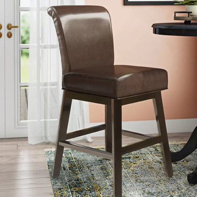 Tabouret de comptoir pivotant en cuir synthétique 28 pouces