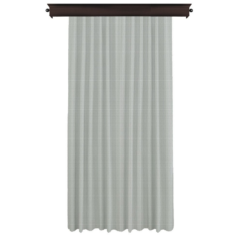 Rideau en polyester Ventre, Gris / blanc