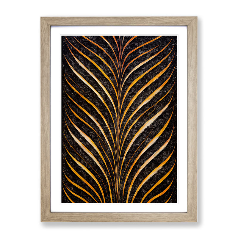 Sacred Feather - Wrapped Canvas Print, 34cm H x 25cm W x 2cm D, Oak Framed