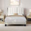 Upholstered Bed Frame with Channel Tufted Headboard-77082584-77082585