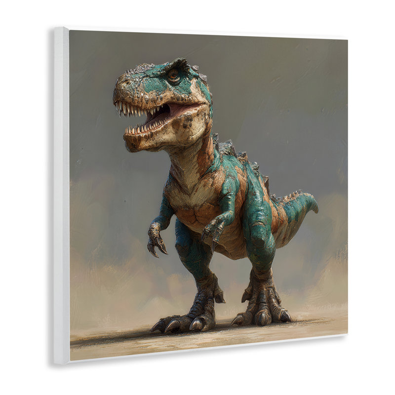Turquoise T-Rex Study Wall Plaque, design by Wumples