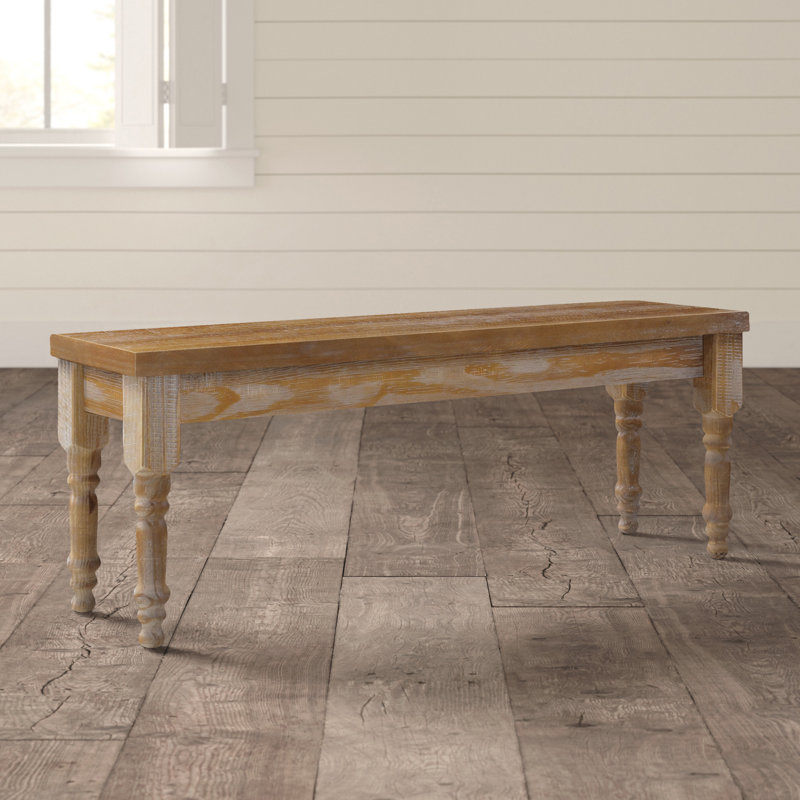 Valerie Solid Wood Bench, Driftwood