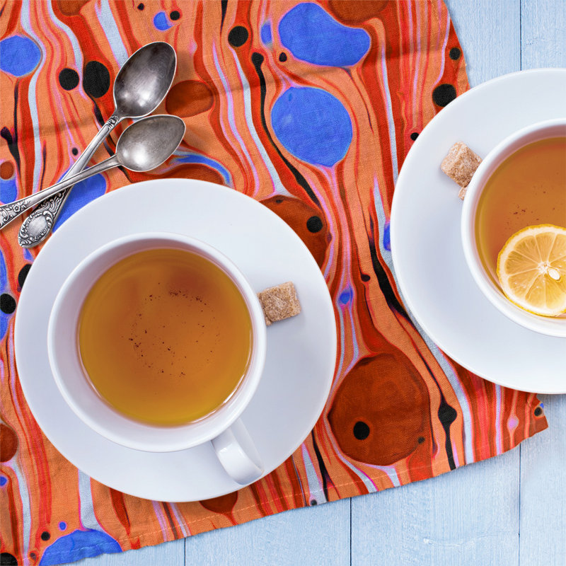Tea Towel Kitchen Towel, Orange, Polyester Twill