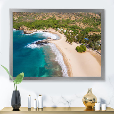 Vue aérienne de la plage tropicale I - reproduction sur toile