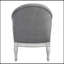 Chaise grise en tissu gris et blanc antique
