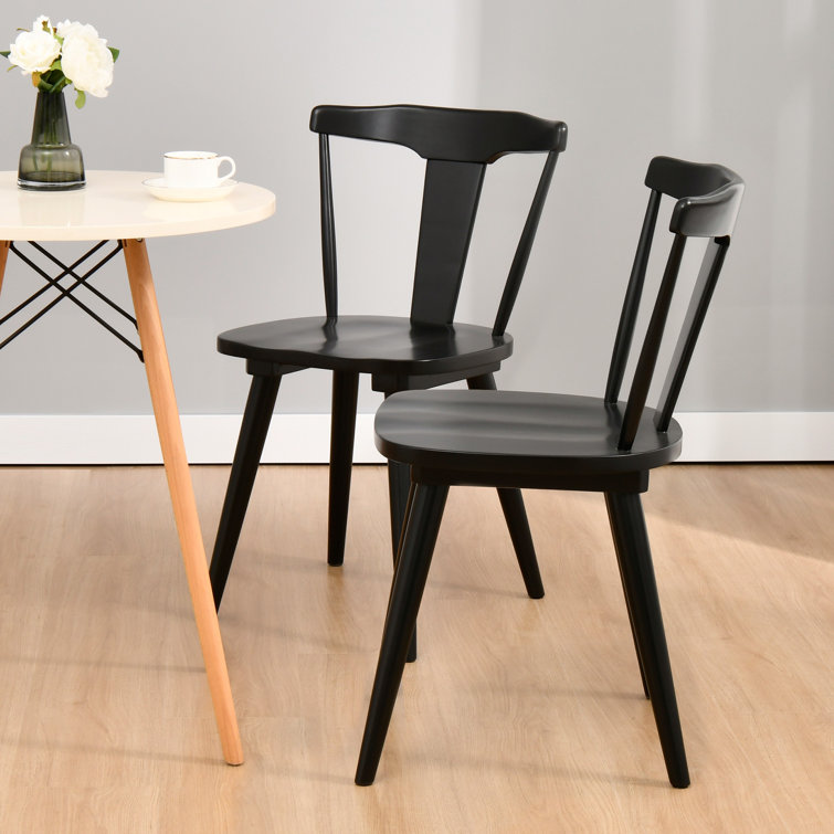 Brannagh 19.3" Wide Modern Scandinavian Solid Wood Dining Chair Y-Shaped Backrest