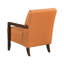 Chaise rembourrée en cuir orange avec structure et dossier 100% pieds d'appoint en noyer-966716995