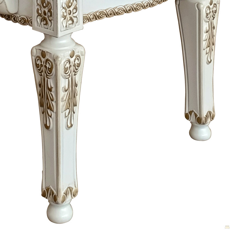 Ensemble de 2 chaises à dossier capitonné beige et perle antique (ensemble de 2)