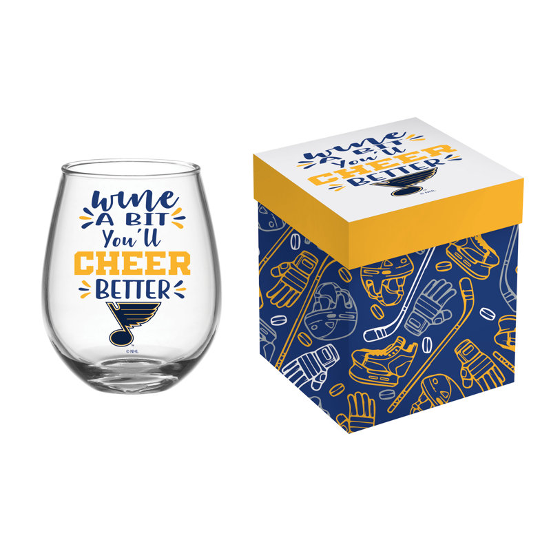 Verre sans pied avec boîte-cadeau assortie, Devils du New Jersey, Blues de St Louis