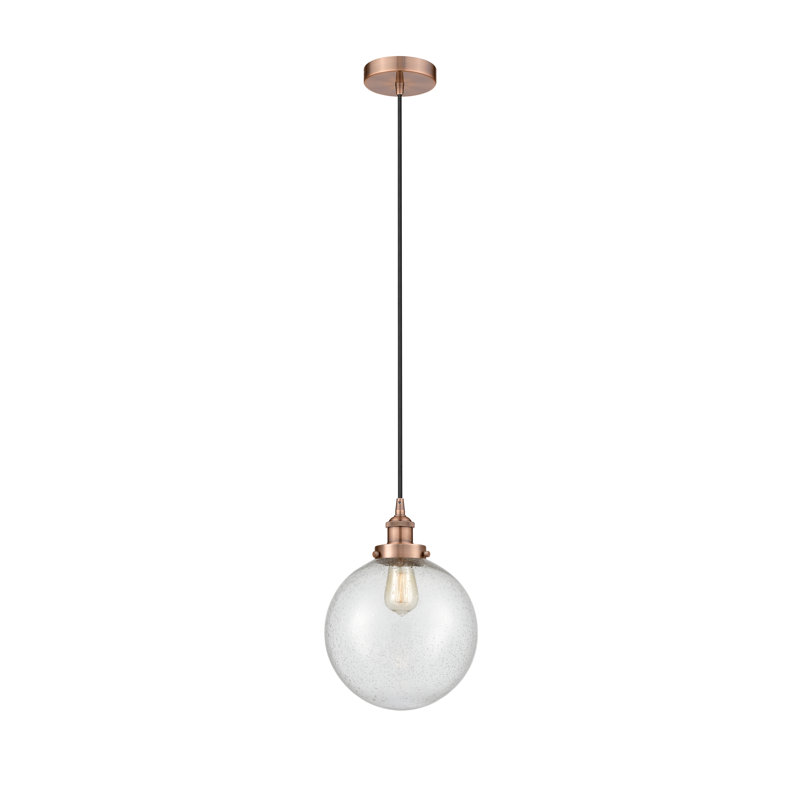 Luminaire suspendu simple à 1 lumière Frederick, Cuivre antique