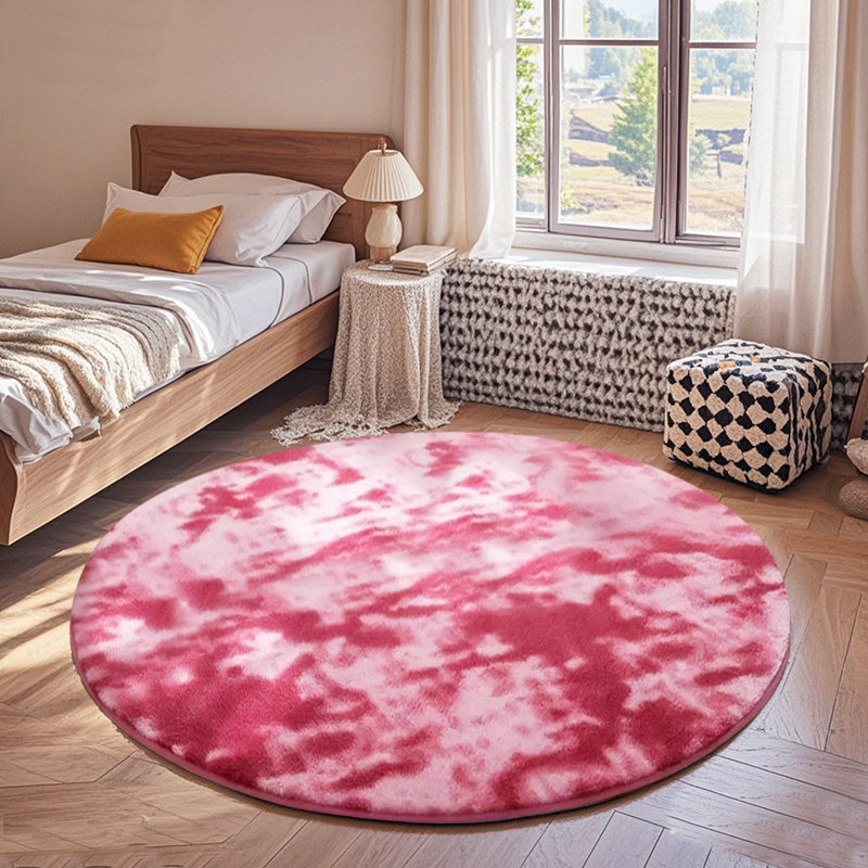 Plush Round Area Rug, Soft Fuzzy Shag Rug for Bedroom Living Room Balcony, Fluffy Carpet for Home Decor, Non-Slip Cozy Decorative Rug.