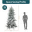 Arbre de Noël artificiel d'intérieur non éclairé enneigé avec support en métal et branches articulées - 8 pi-979793888