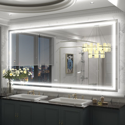 Miroir de salle de bain / de meuble-lavabo à DEL en verre trempé anti-buée certifié UL - Basics by Wayfair ™
