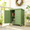 Outsunny Garden Storage Shed Solid Wood Garage Organisation w/ Doors, Green