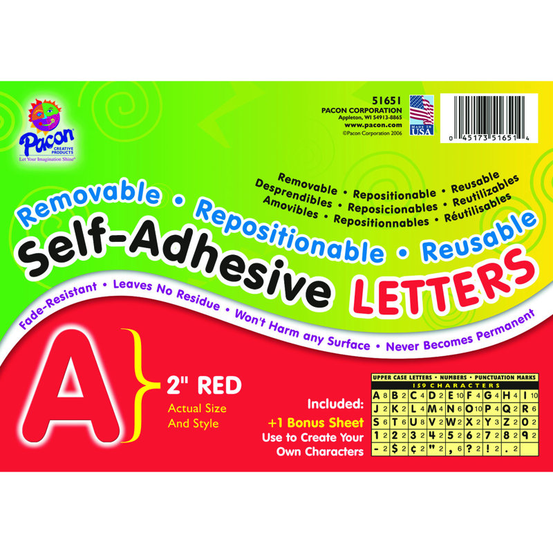 Lettres auto-adhésives & numéros, Rouge