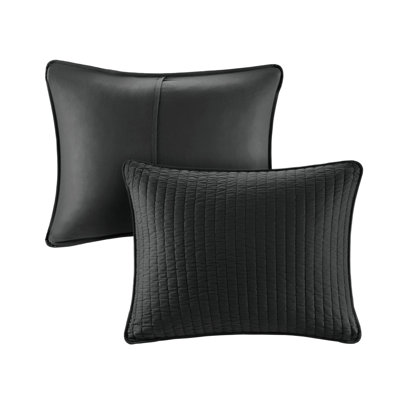 2 Piece Quilt For Twin/Twin Xl, Black Color, Microfiber With Cotton Padding, Reversible Different Seasons, Includes And 1 Sham, Pick Stitch Xl Black, Fill, Suitable Seasonal Changes, Channel Appeal