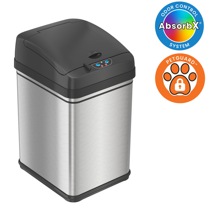 Deodorizer PetGuard Stainless Steel 8 Gallon Motion Sensor Trash Can