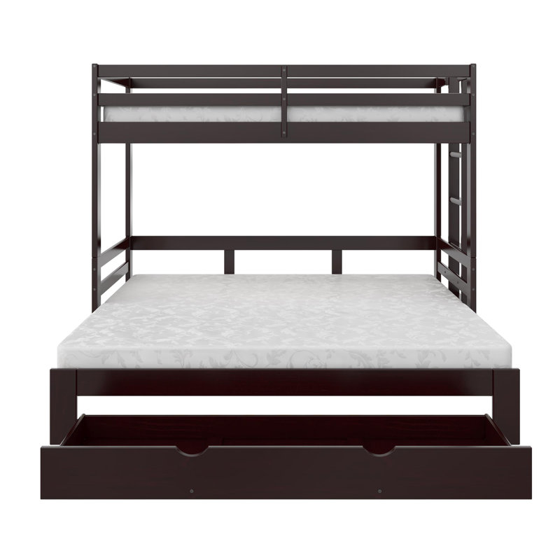 Kerah Extendable Twin-over-Twin/King Bunk Bed with Storage Drawer