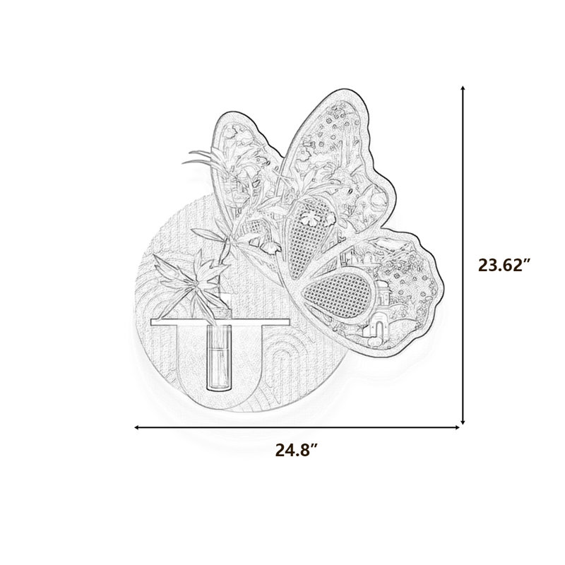 Art mural noir et blanc en forme de grès, H 23,62 po x l 24,8 po