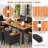 9 Pcs Patio Dining Set For 8 Large Conversation Set W/ Umbrella Hole Seat Cushion