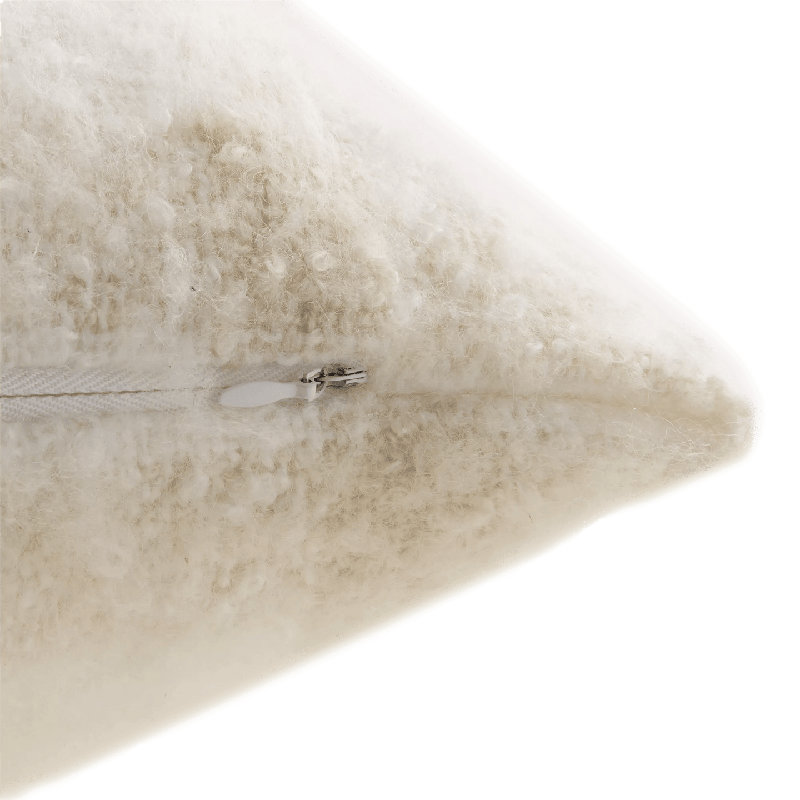 Cotton Beige Rectangular Lumbar Cushion