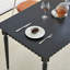 Table de salle à manger rectangulaire noire en bois massif-2143896362