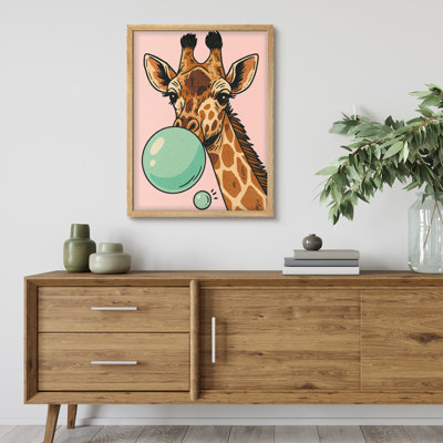 Art mural encadré Pop Art girafe