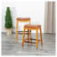 Tabouret de bar de 61 cm (24 po) avec siège en selle, revêtement en cuir reconstitué finition naturelle et structure en bois dur