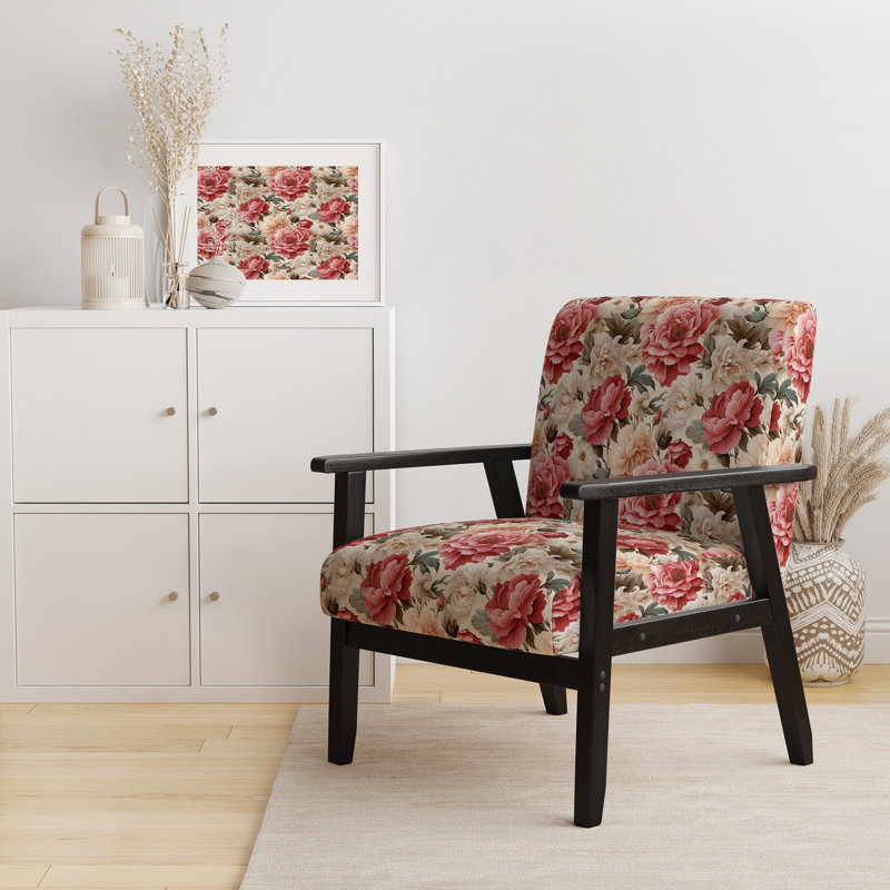 Chaise d'appoint florale Cobalt, Motif victorien de roses gracieuses rétro VI