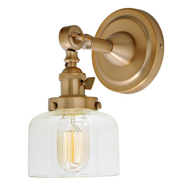 Martucci Armed Sconce, Rubbed Brass