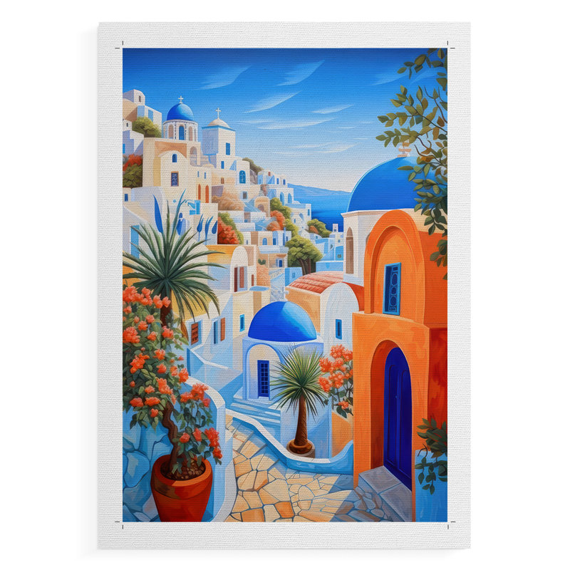Oia Caldera II - Impression sur toile seulement - NON-CADRE, H 12 po x l 8 po