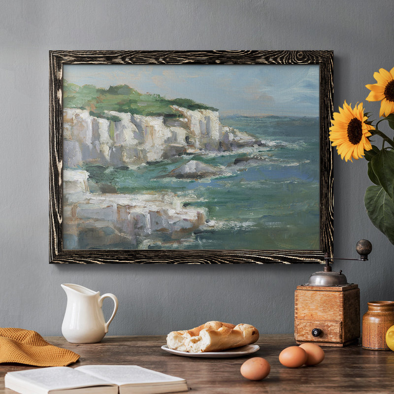 White Sea Cliff I, reproduction d'art sur toile, Noir, H 22 po x l 32 po x P 1,5 po