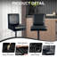 Housse de tabouret de bar en polyuréthane avec dossier 100% imperméable, ensemble de 4 tabourets de bar extensibles pour tabouret de bar (noir)